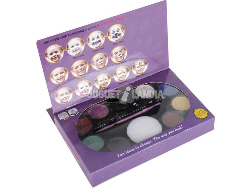 Gesichts Make-up Set mit 8 Farben Pinsel und Schwamm
