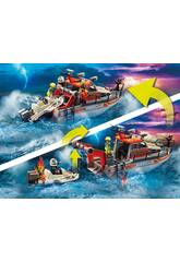 Acheter Playmobil Sea Rescue Sea Rescue Operation Fire Fighting With Rescue  Yacht 70140 - Juguetilandia