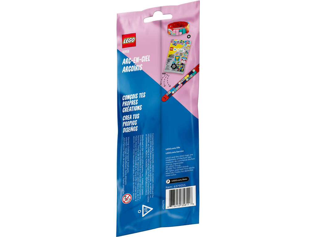 Bracelet Lego Dots avec breloques arc-en-ciel 41953