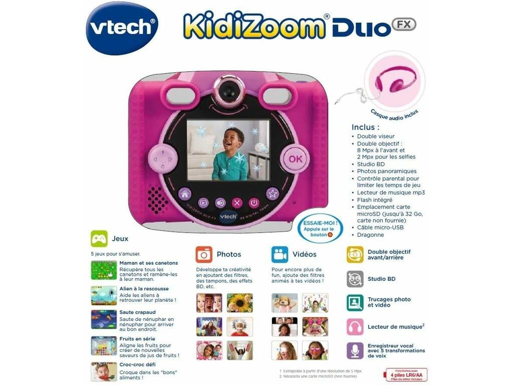 Kidizoom Duo DX 12 Em 1 Rosa Vtech 519957