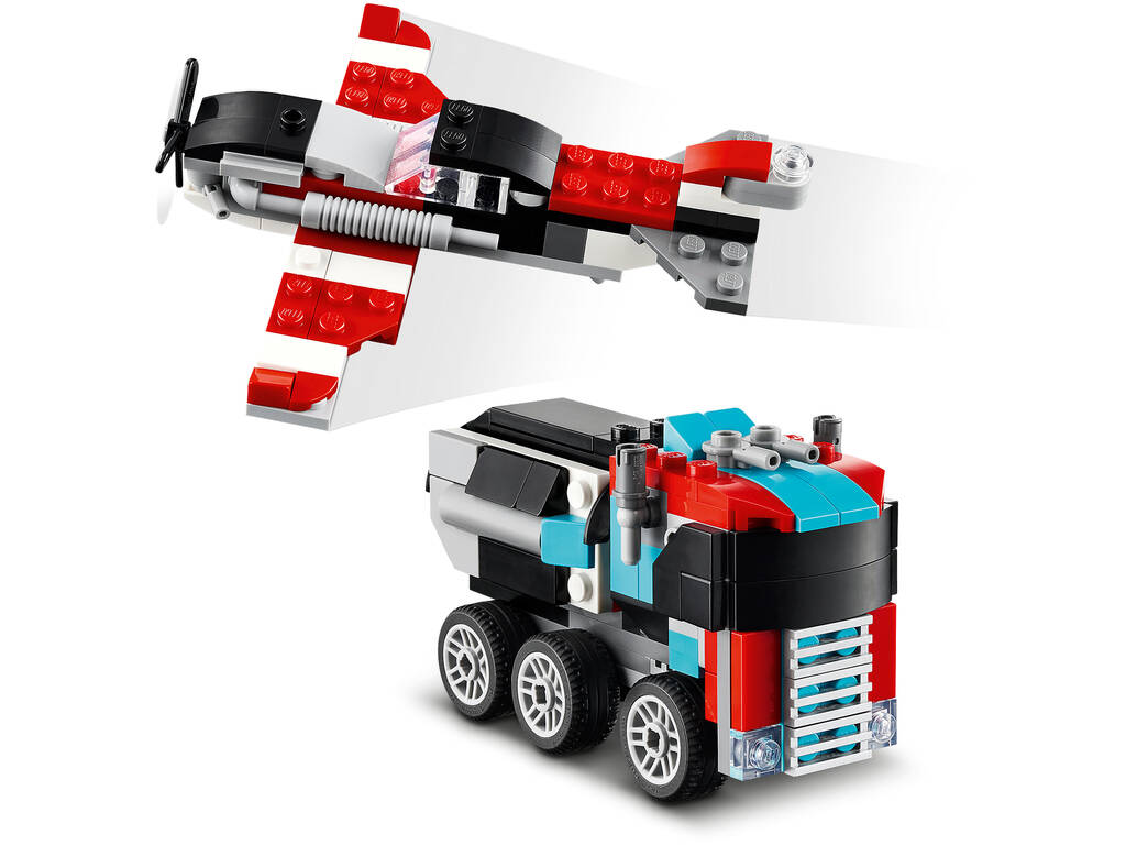 Lego Creator 3 en 1 Camión Plataforma con Helicóptero 31146