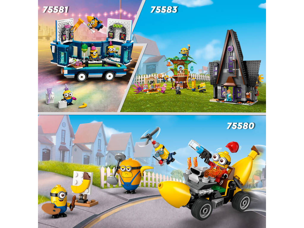 Lego Gru 4 Meu Malvado Favorito Minions e Carro Banana 75580