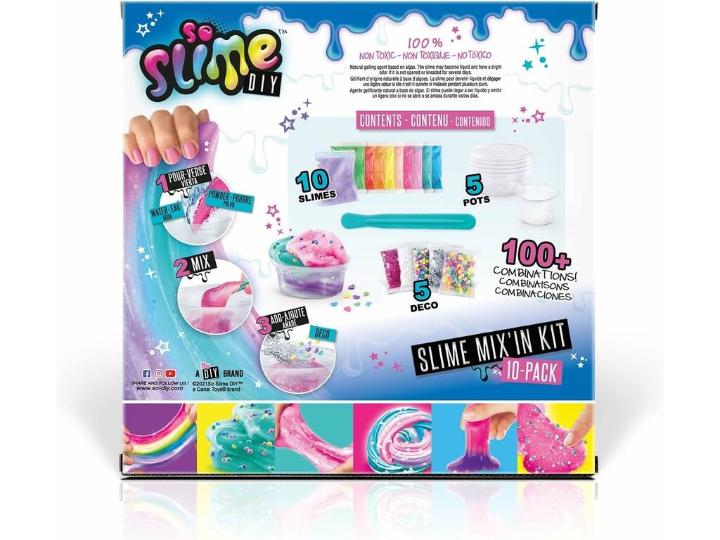 Arts And Crafts Slime Mix In Kit 10 Pack de Canal Toys SSC184