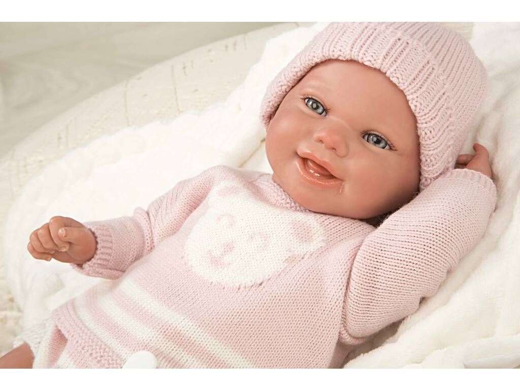 Bambola Bebè Reborn 45 cm. Adriana Rosa con Coperta Arias 98149