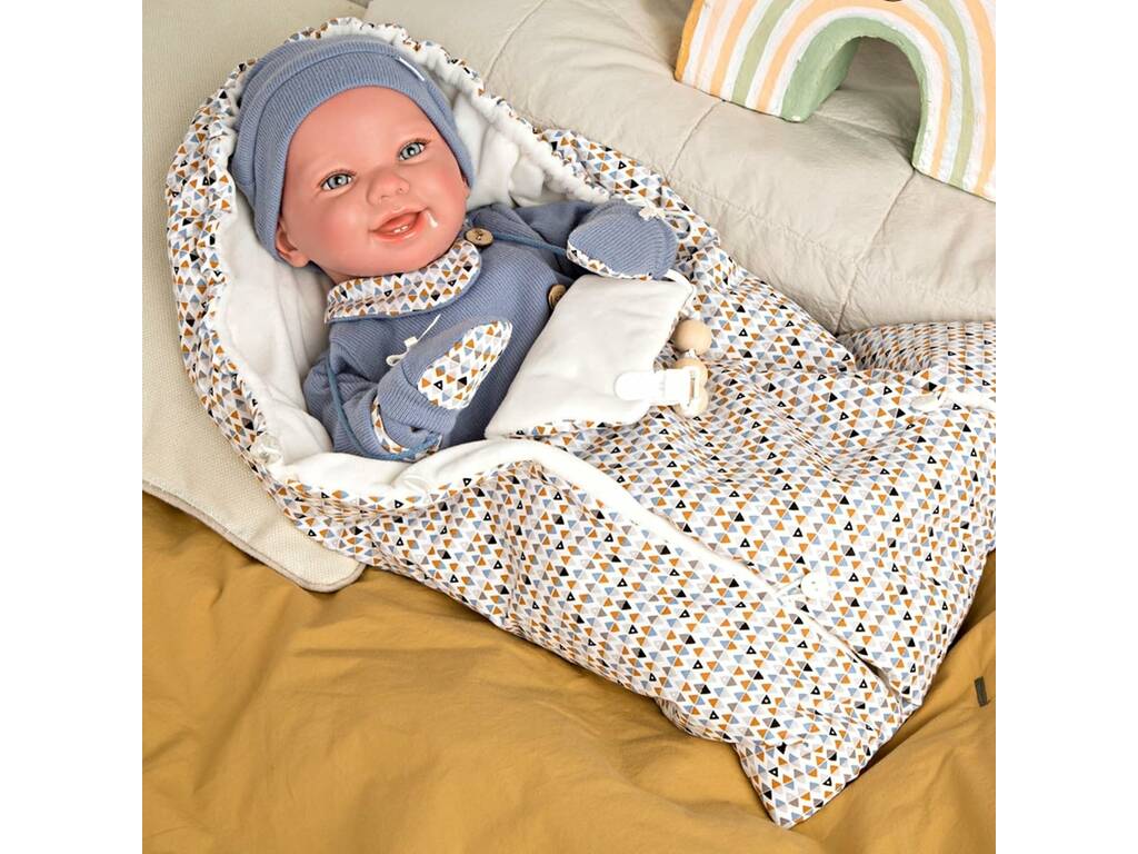 Boneco Bebé Reborn 45 cm. Daniel com Saco de Dormir Arias 98117