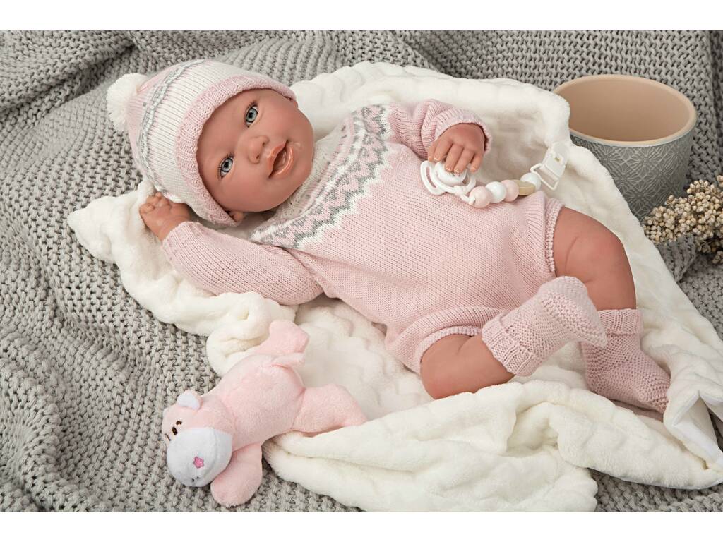 Bambola Reborn 45 cm. Anais con coperta e peluche Arias 98152