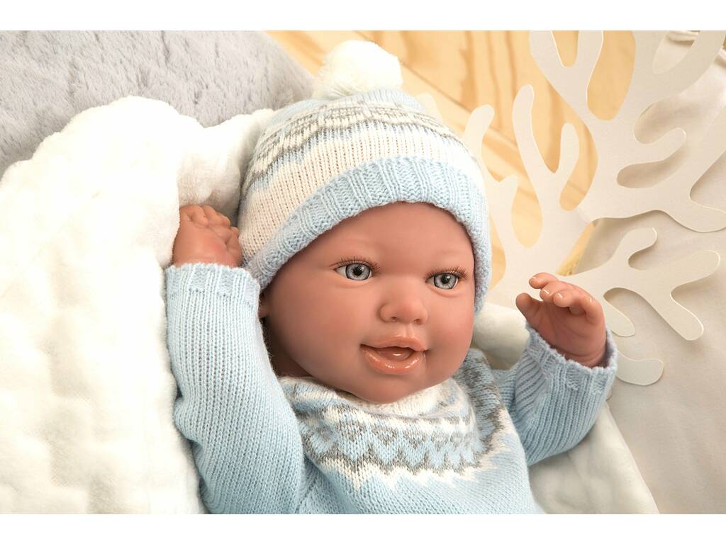 Reborn Baby Puppe 45 cm. Ibai mit Decke und Plüsch Arias 98153