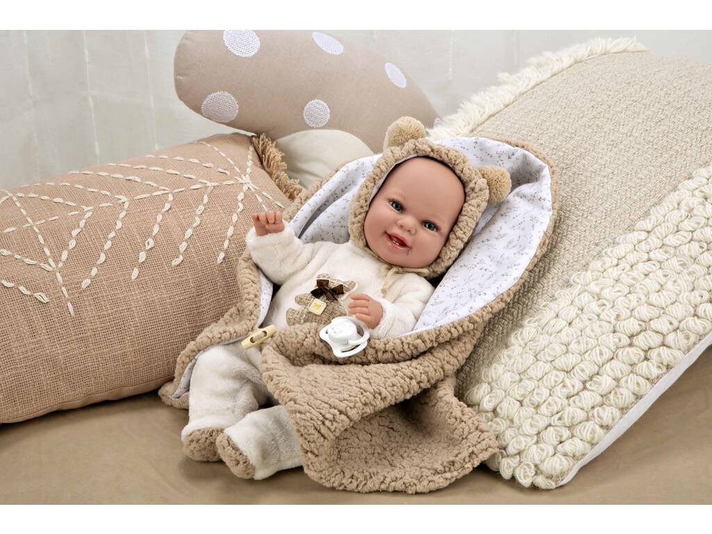 Puppe Elegance Babyto Brown 35 cm. mit Decke von Arias 60828