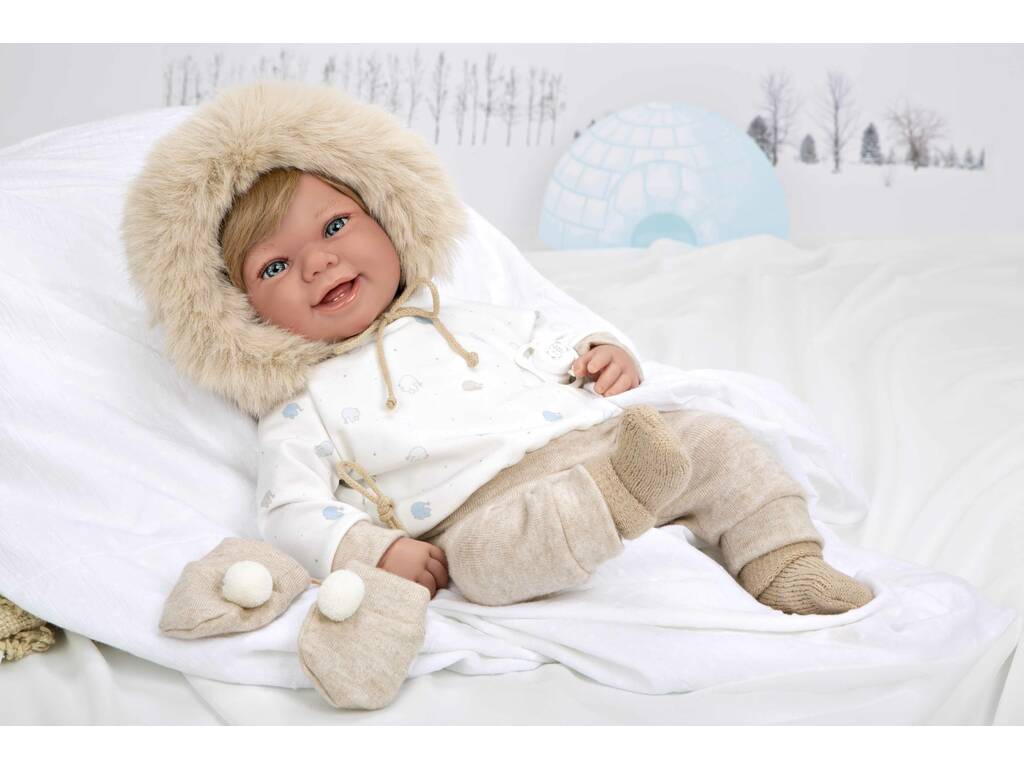 Muñeca Bebé Elegance Zoe Beige de 45 cm. con Manoplas Arias 65379