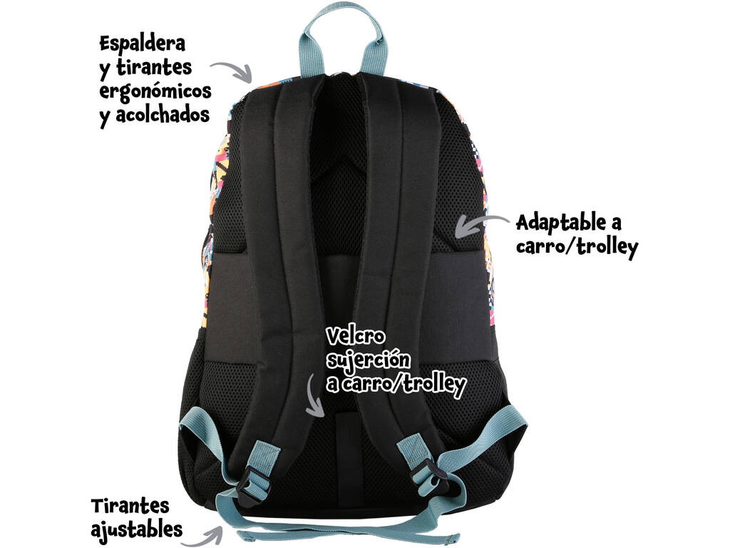 Minecraft pixel mochila primaria doblre compartimento adaptable a carrro de Toybags T434-961