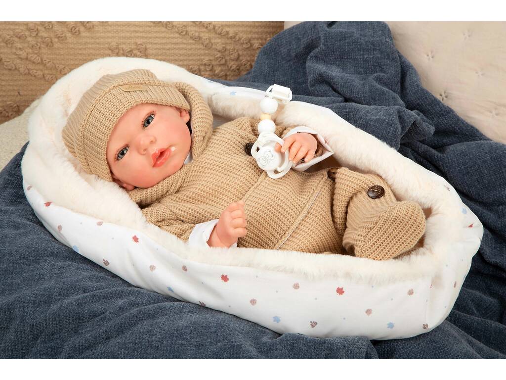 Poupée Reborn Olona de 40 cm avec sac de couchage beige