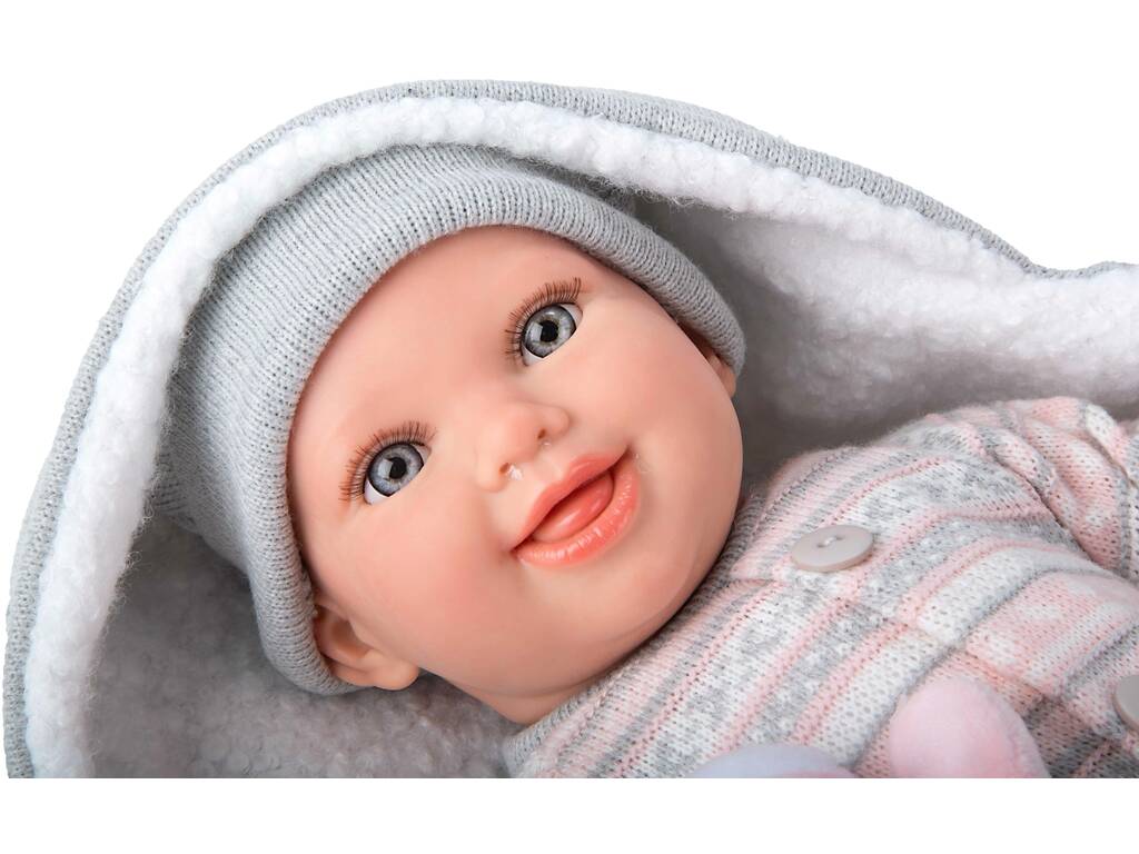 Poupée Reborn Nadia de 40 cm avec couverture et peluche