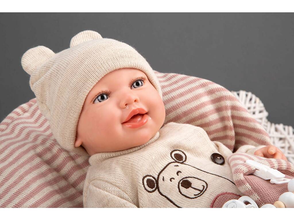 Muñeca Bebé Reborn Lain de 45 Cm con Saco de Dormir