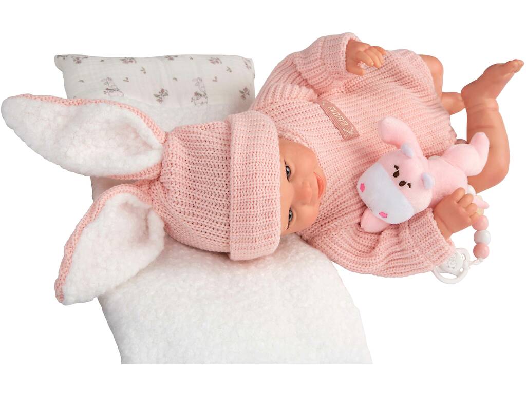 Poupée Reborn Lucia de 45 cm avec coussin et peluche