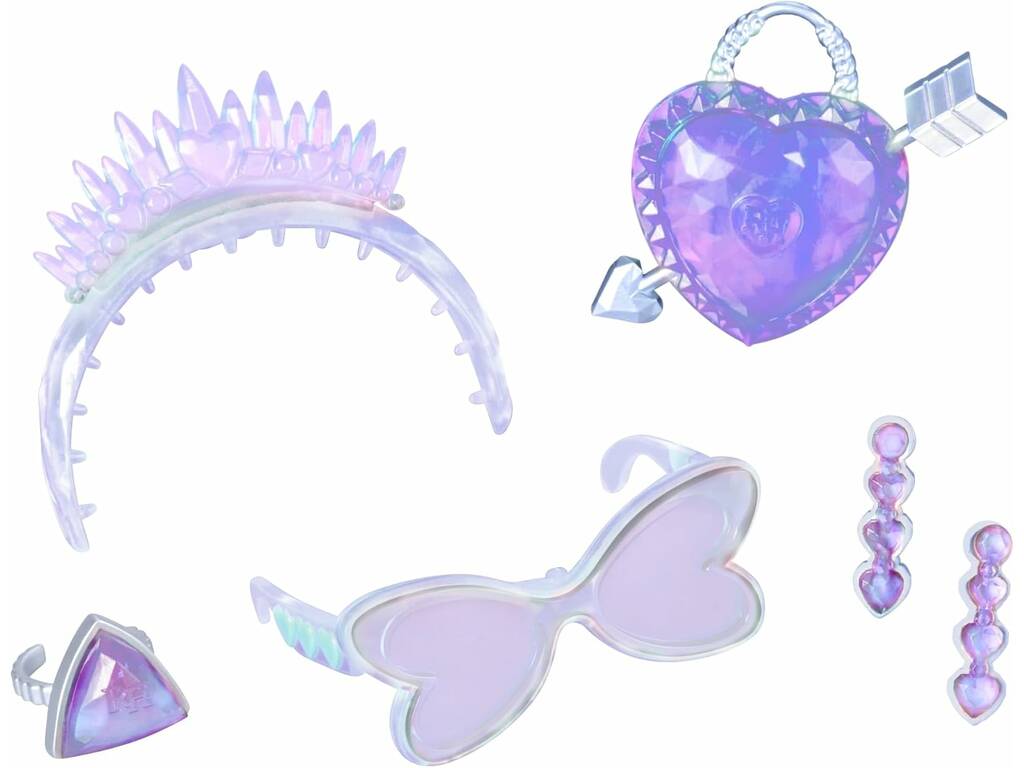 Poupée de mode arc-en-ciel en cristal violet