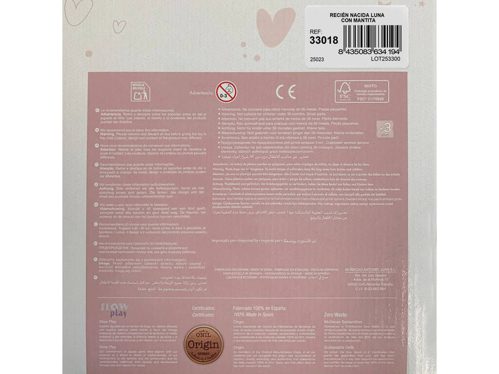 Newborn Baby Doll Luna 42 Cm With Blanket