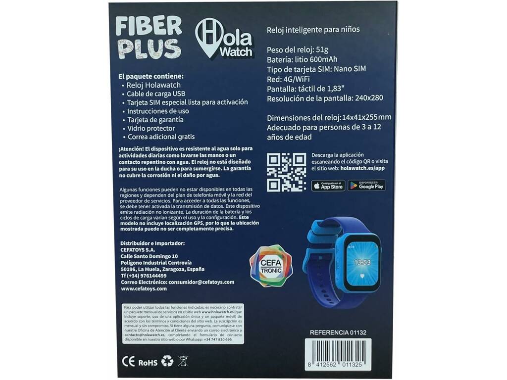 HolaWatch Fiber Plus Smartwatch Bleu