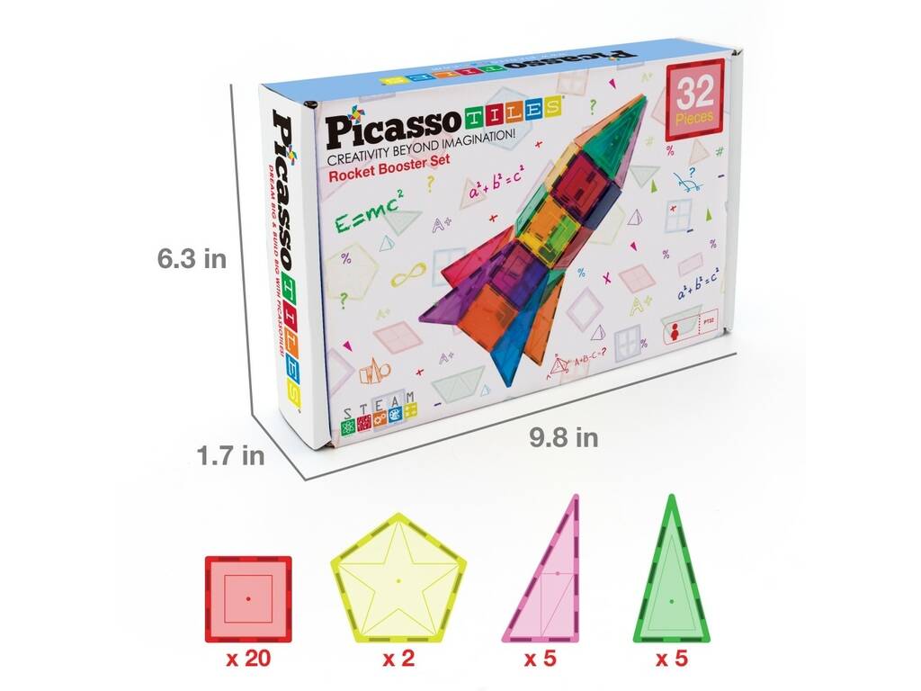 Picasso Tiles Créations magnétiques Pack de 32 pièces