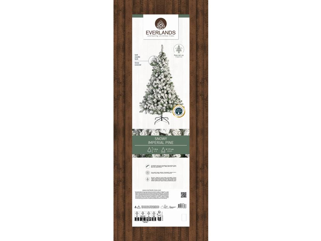 Sapin de Noël Imperial Nevado de 180 cm avec 525 branches Everlands