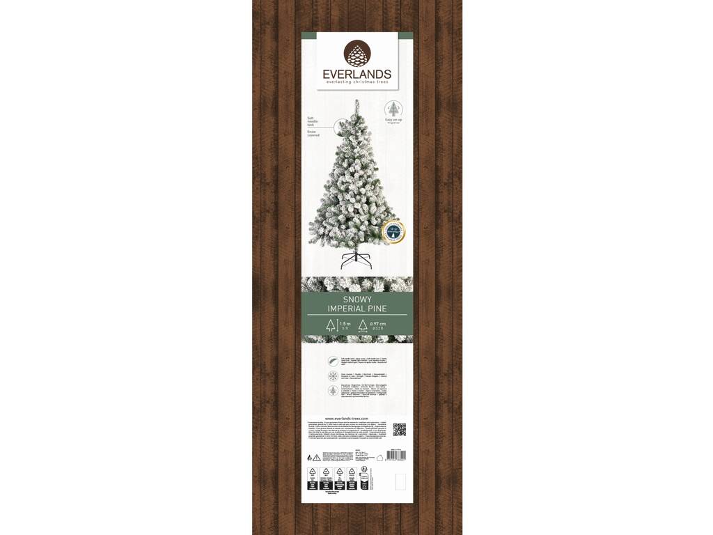 Sapin de Noël Imperial Nevado de 150 cm avec 340 branches Everlands