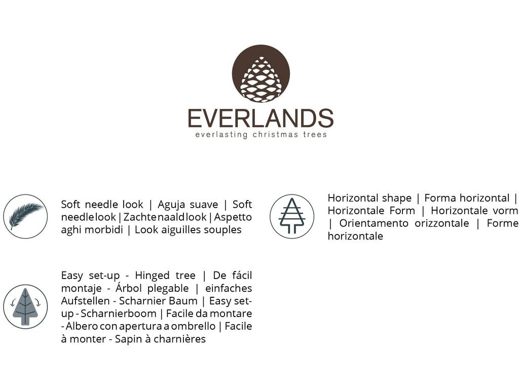Sapin de Noël Imperial Blanc de 210 cm avec 770 branches Everlands
