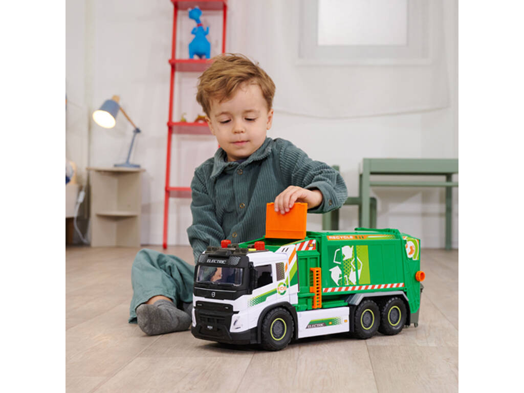 Camion de recyclage Volvo 55 cm avec lumières et sons