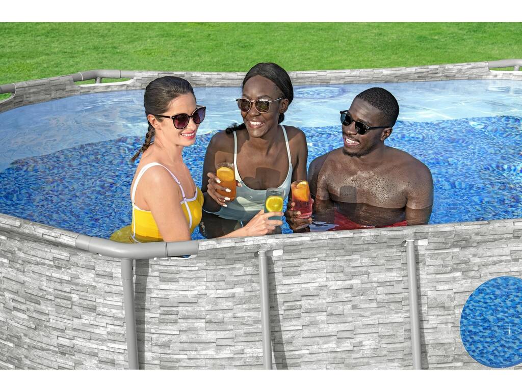 Piscina Desmontável Oval Steel Pro Max Splashview 427x250x100 cm. Bestway 56714