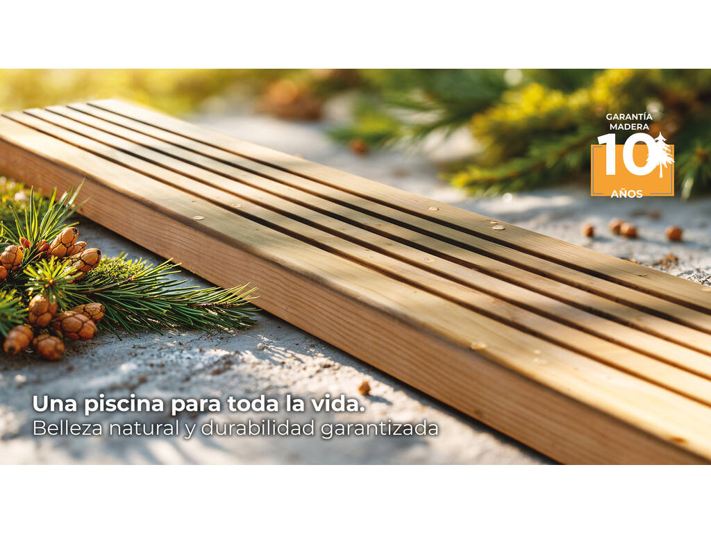 Piscina rettangolare in legno Papaya 520 x 320 x 133 cm Gre WPPAPA