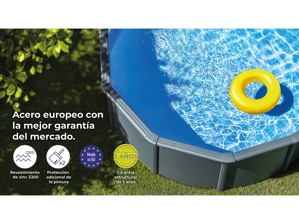 Piscine ovale aspect anthracite 610 x 375 x 132 cm Gre KITPROV6188GY