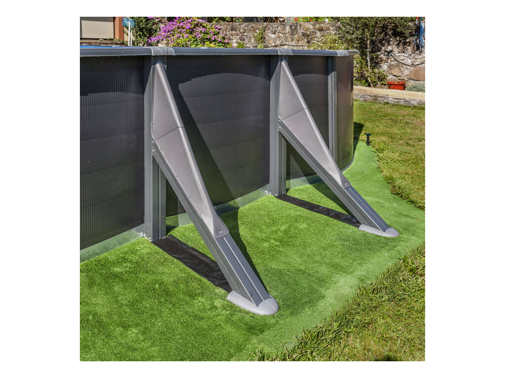 Piscine ovale aspect anthracite 500 x 300 x 132 cm Gre KITPROV508GY