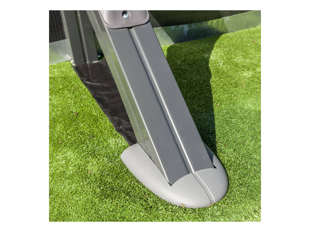 Piscine ovale aspect anthracite 610 x 375 x 120 cm Gre KIT610GY + cadeau robot nettoyeur de fonds à batterie