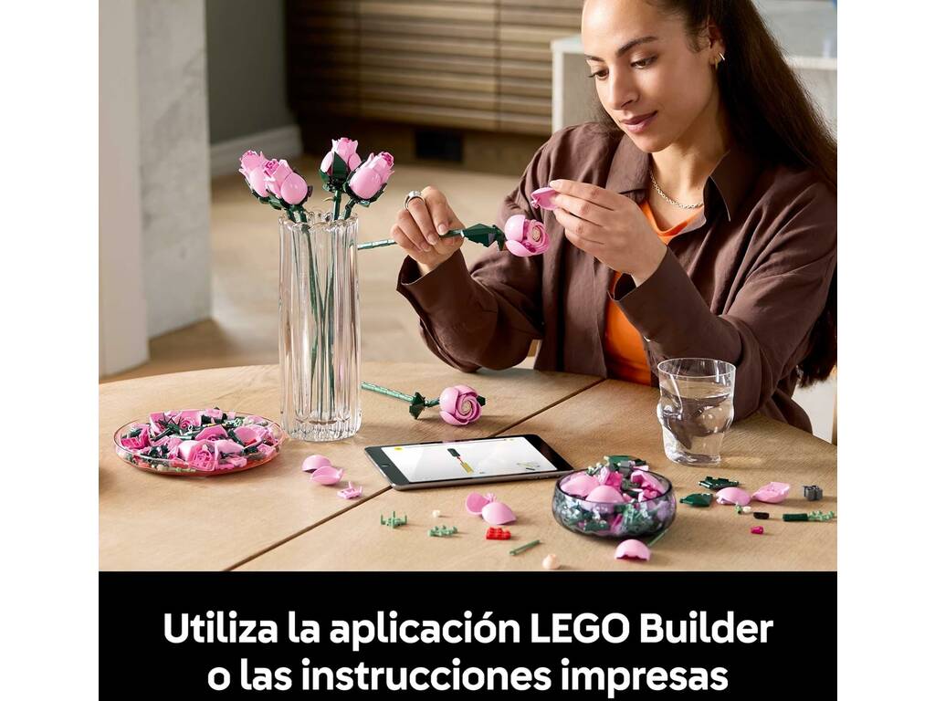Bouquet de roses roses Lego Botanicals
