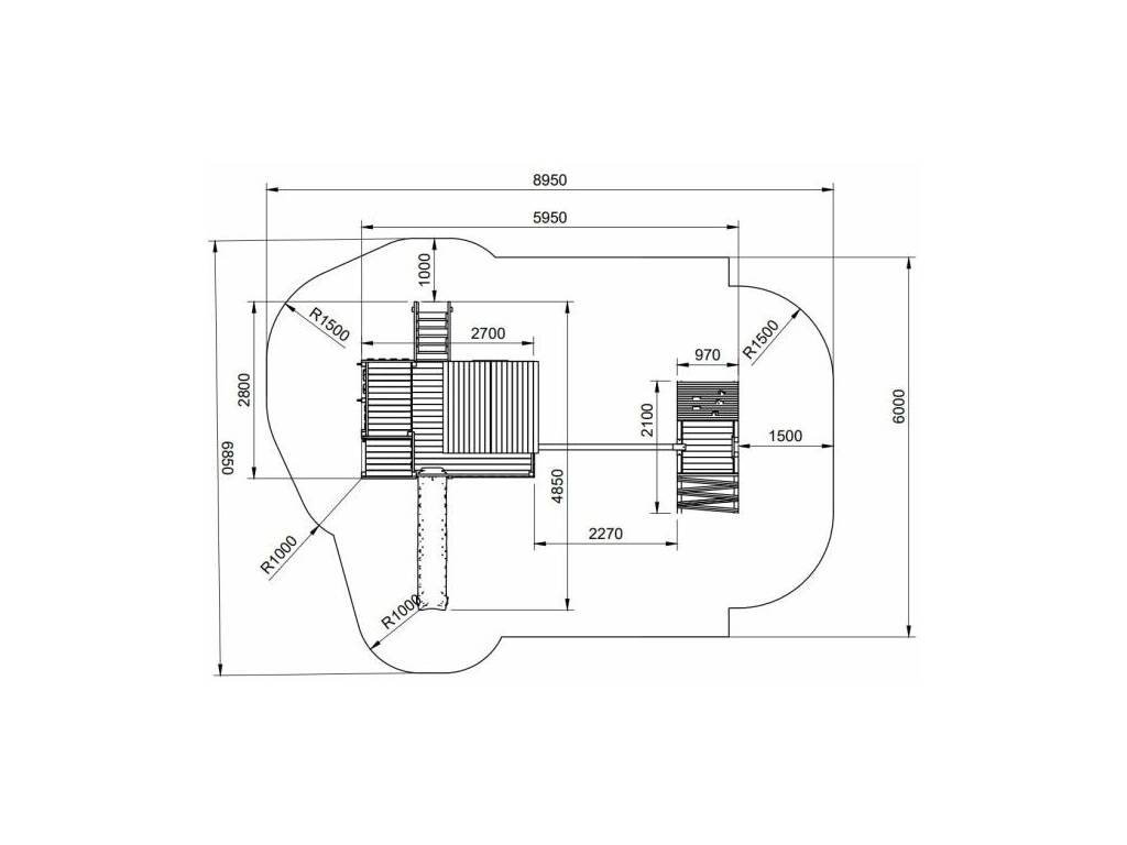 Parc pour enfants Siracusa XL avec Aventura, 304 x 595 x 486,5 cm Masgames MA700443X