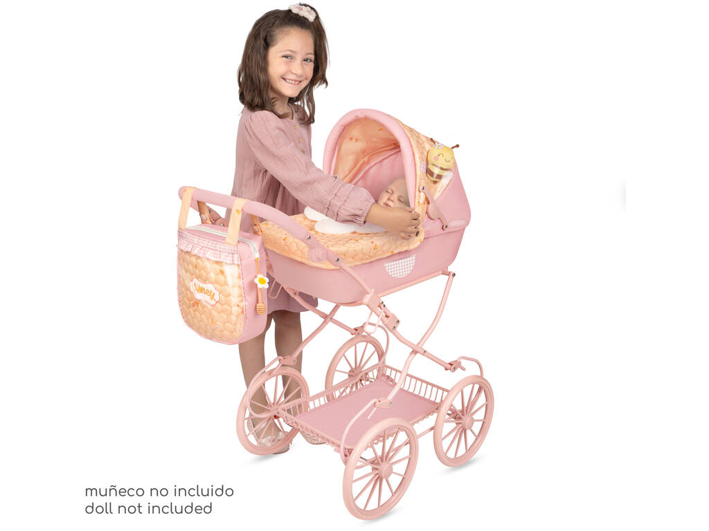 Carro de Muñecas Plegable Honey con Bolso y Peluche