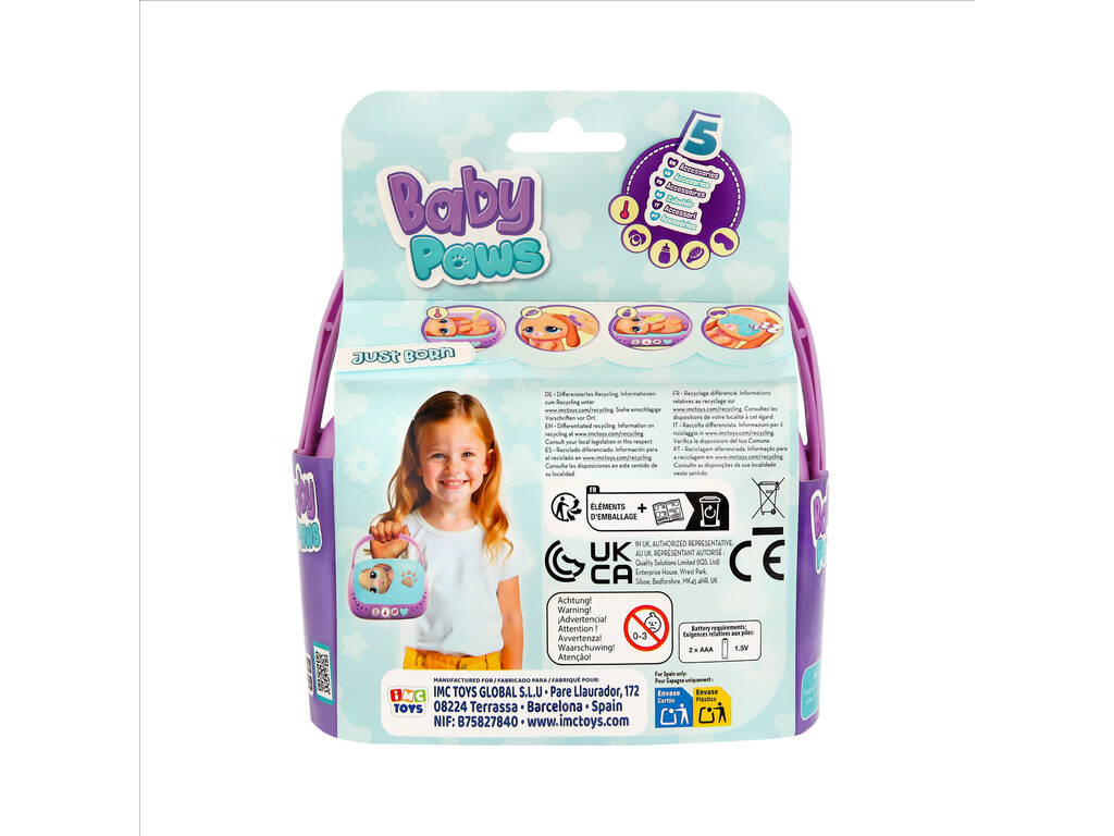 Baby Paws Just Born Chien interactif avec couveuse