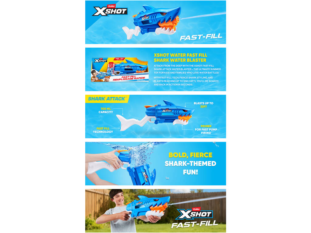 Zuru X-Shot Lance-eau Fast-Fill Shark Attack