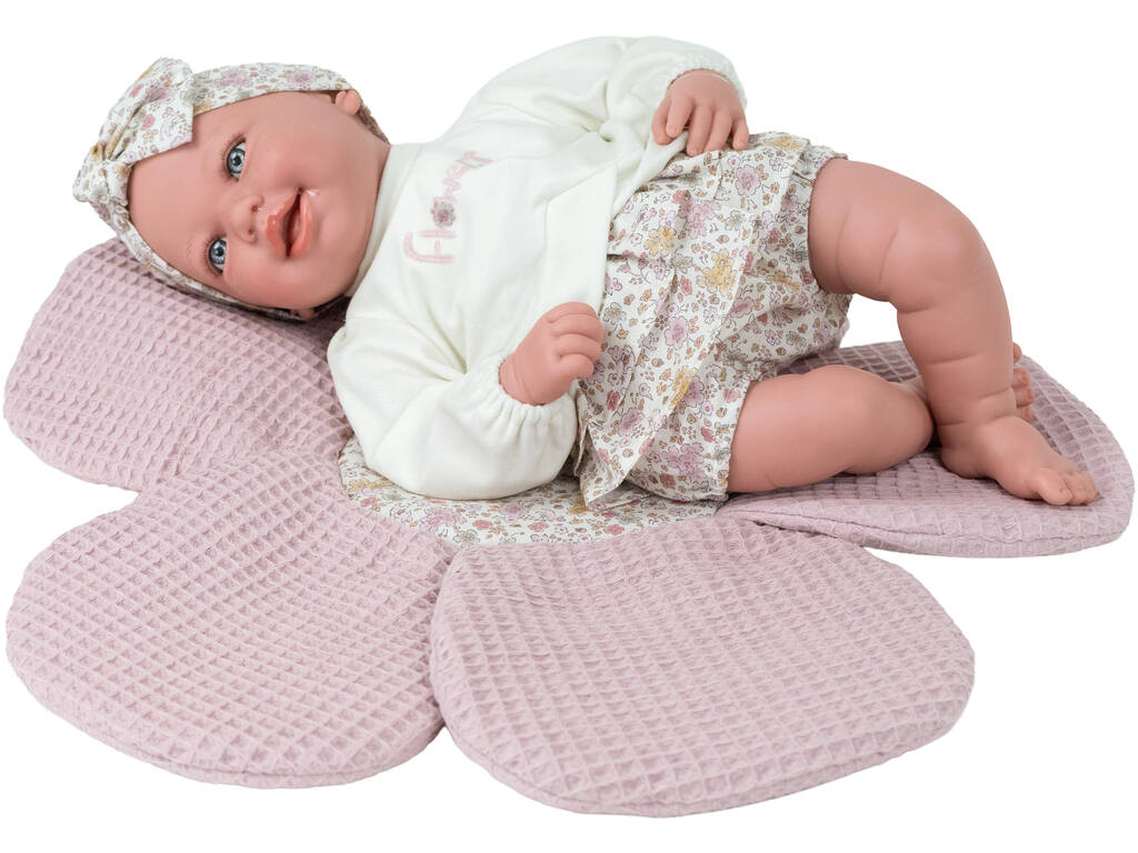 Muñeca Bebé Elegance Adia Rosa de 40 cm con Peso Real y Manta Flor