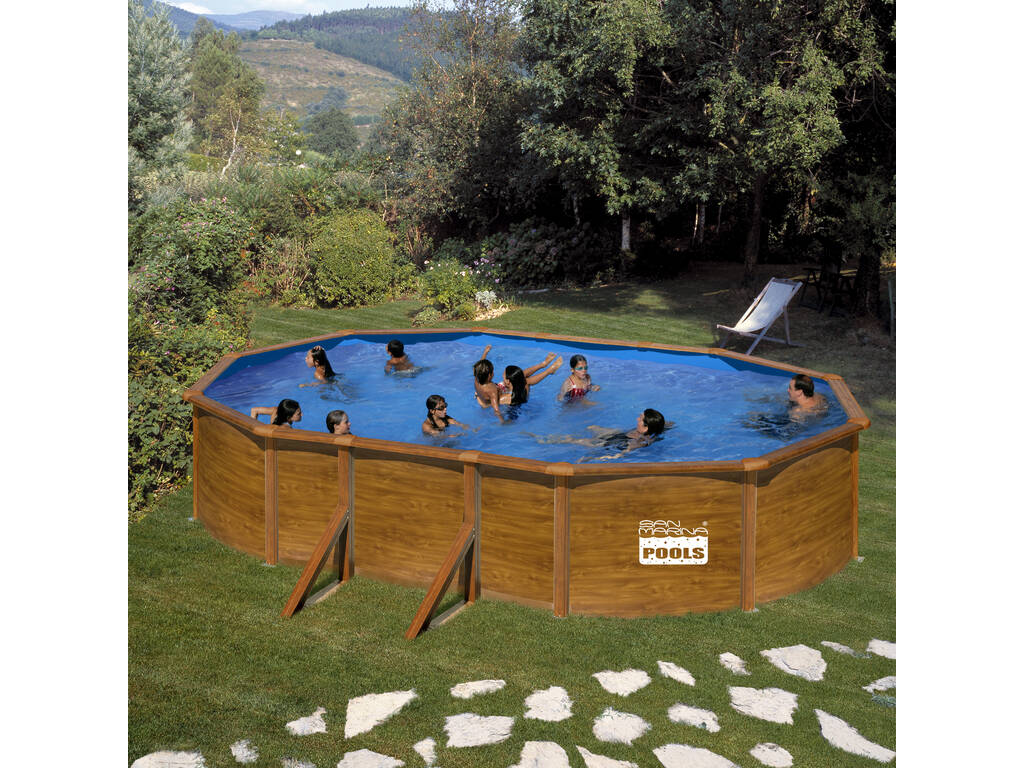 Pool Holzimitation Sicília 500x300x120 Cm Gre KITPROV503W