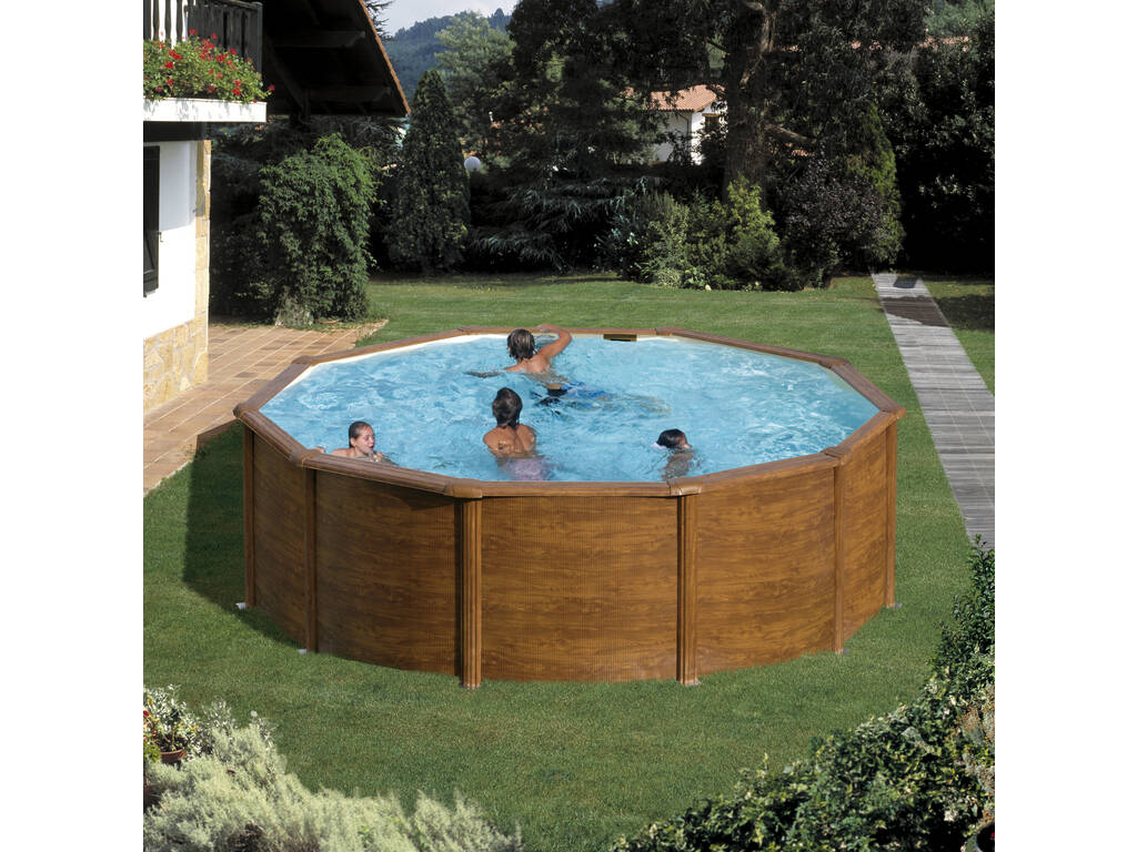 Pool Holzimitation Sicília 460x120 Cm Gre KITPR453W